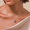 Cancer Zodiac Pendant Necklace in Silver worn