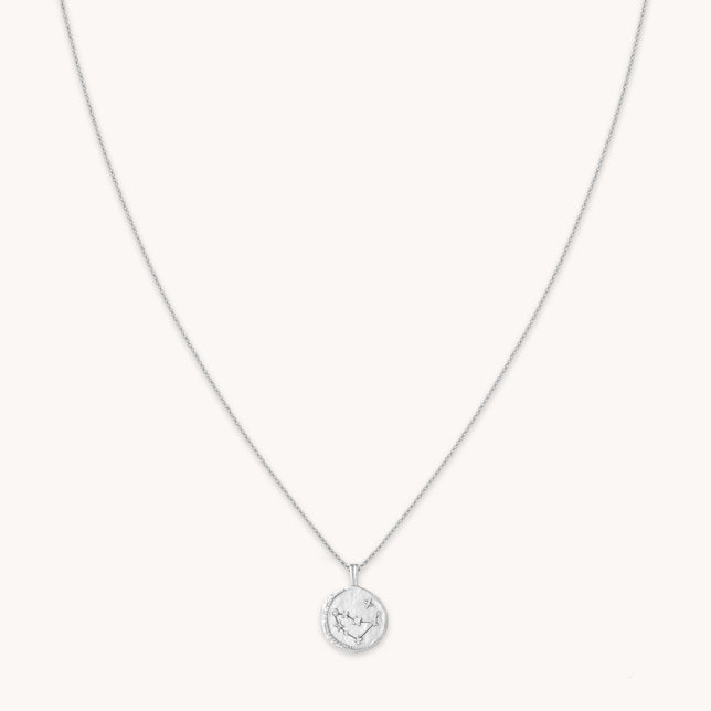 Capricorn Zodiac Pendant Necklace in Silver