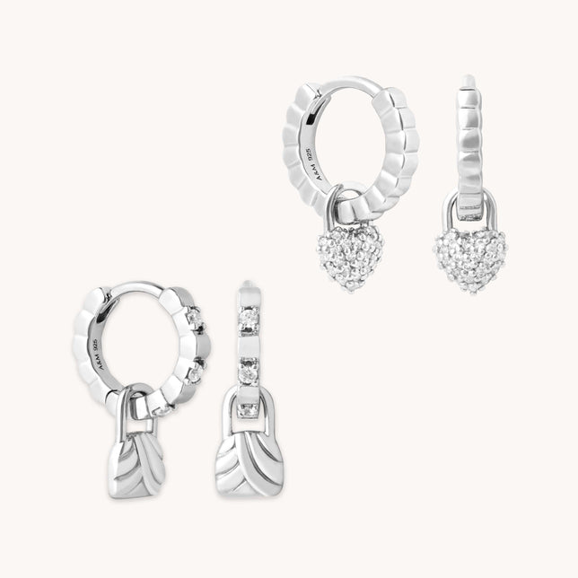 Unlocked Pavé Stacking Set in Silver