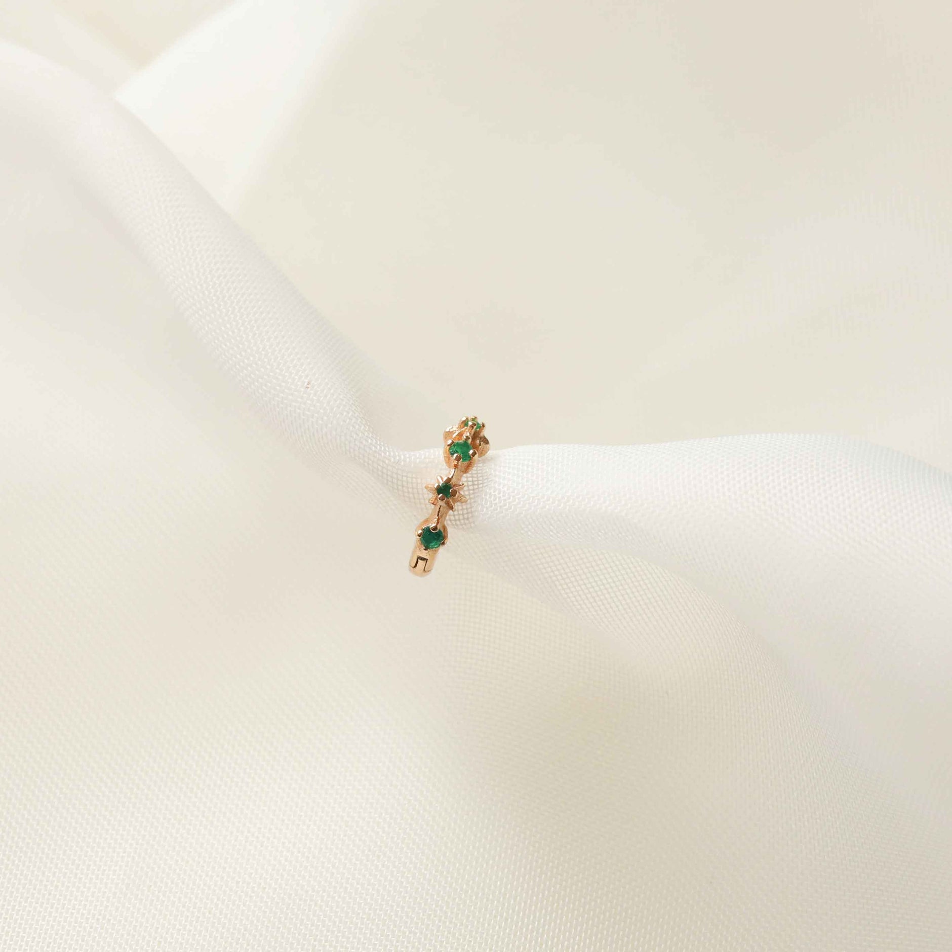 Gold Hoops - Cosmic Emerald Hoop 6.5mm in Gold - Clicker - Astrid &amp; Miyu
