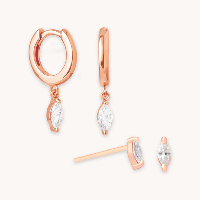 DAINTY SPARKLE STACKING SET IN ROSE GOLD cut out