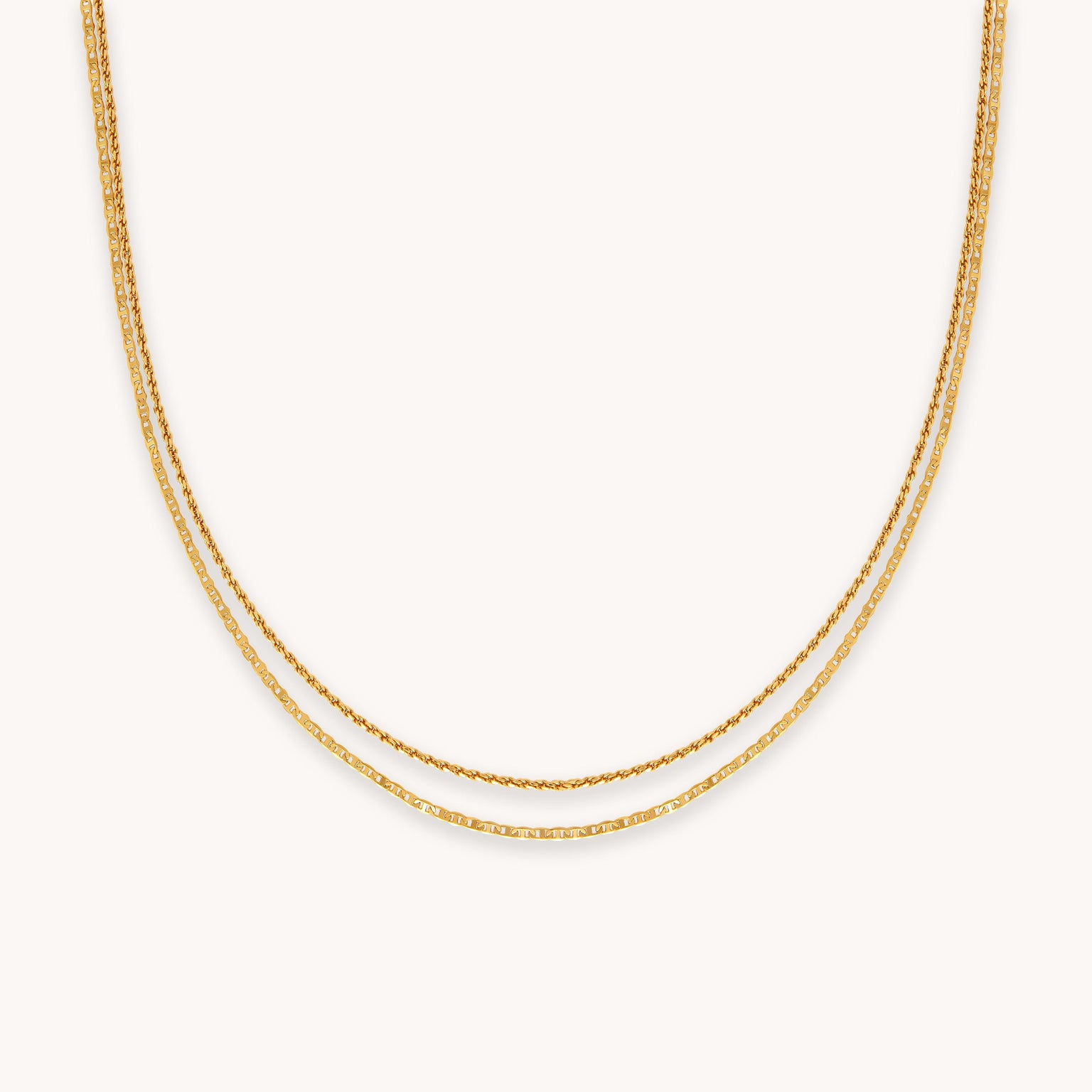 Duo Chain Necklace in Gold