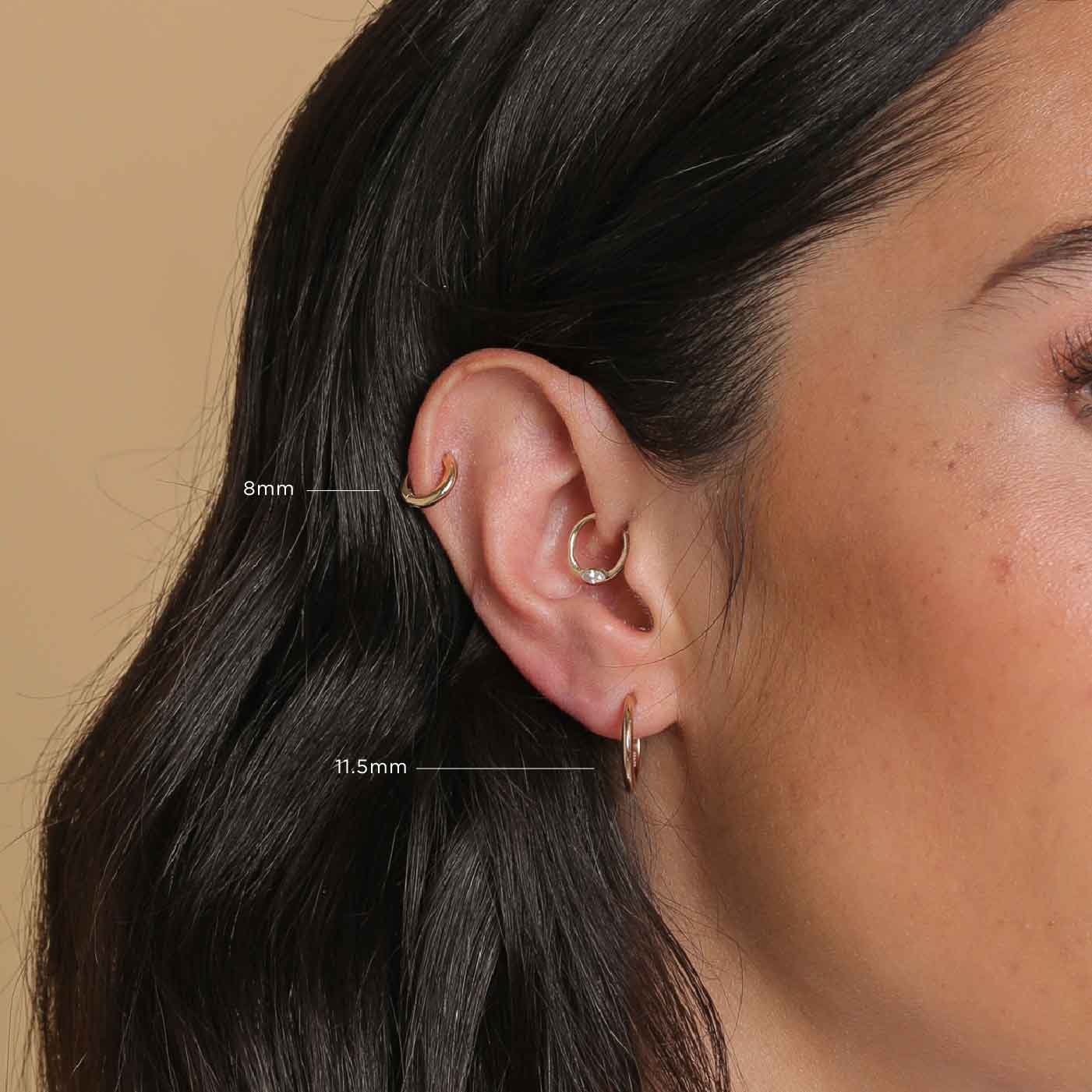 Diamond Huggie Hoop Earrings In 14k Gold Minimalist Ear, 45% OFF