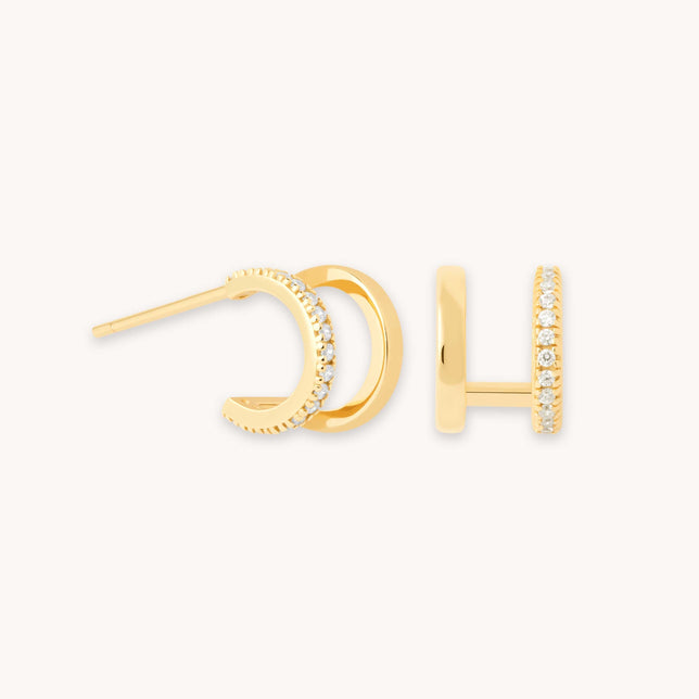 Illusion Stud Earrings in Gold