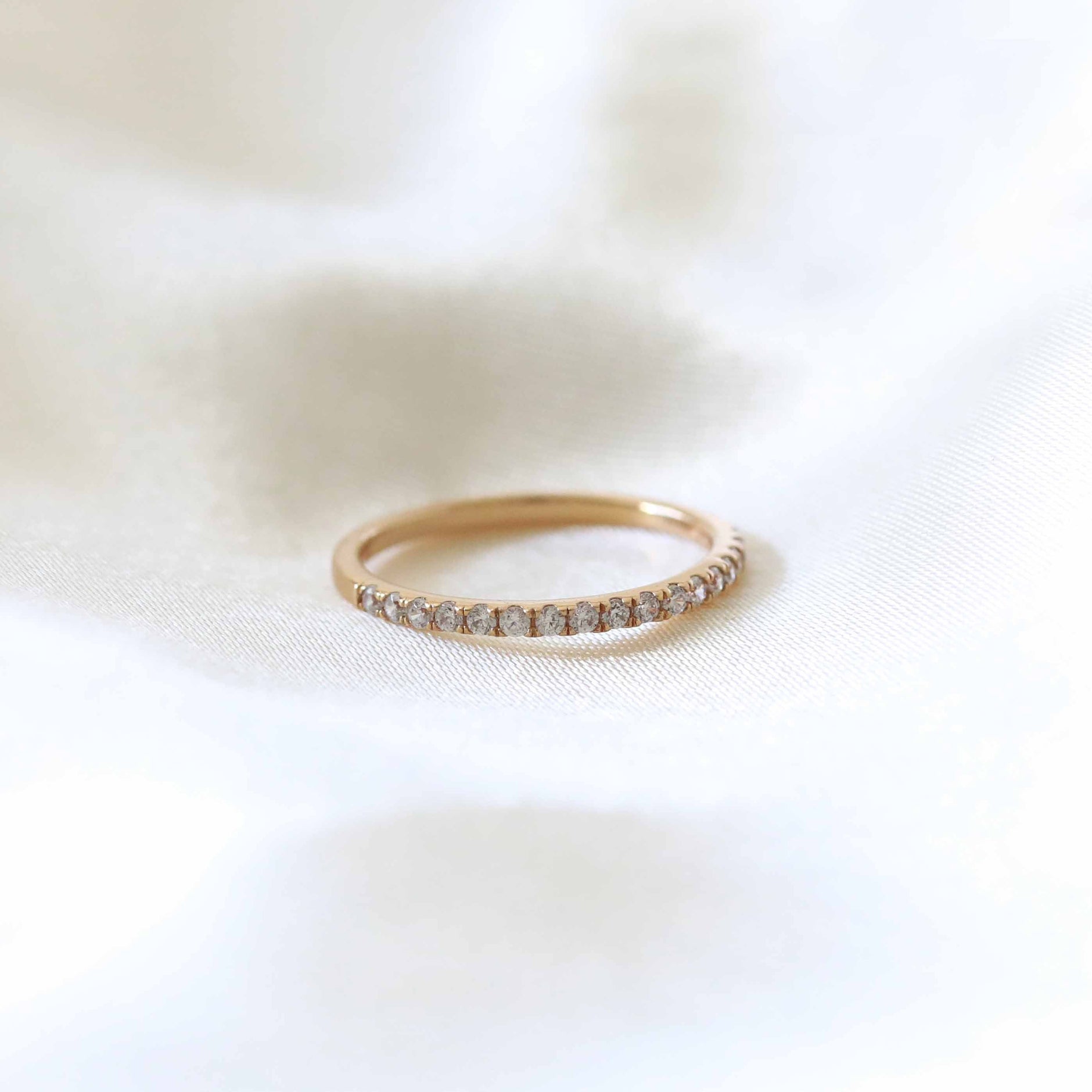18k Gold Plated Jewellery - Iridescent Crystal Ring in Gold - Band Ring - Astrid &amp; Miyu