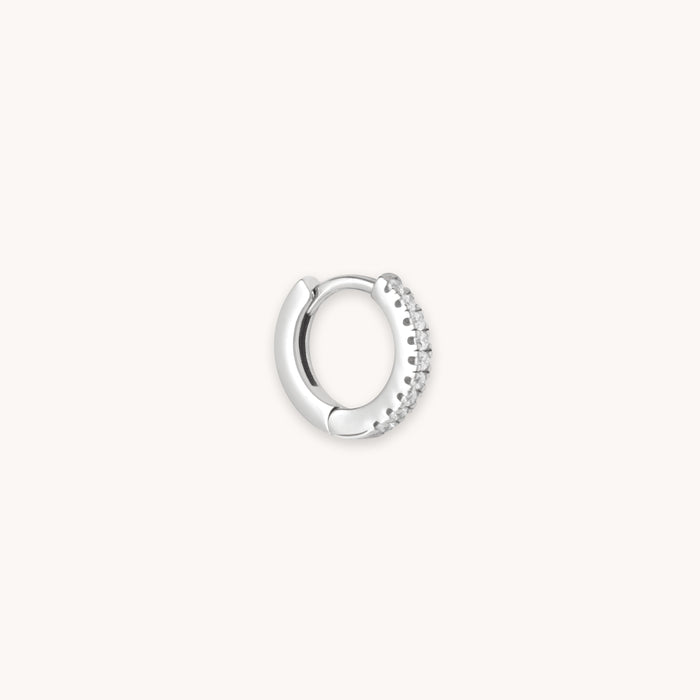 Jewelled Crystal Hoop 6.5mm Silver Cutout