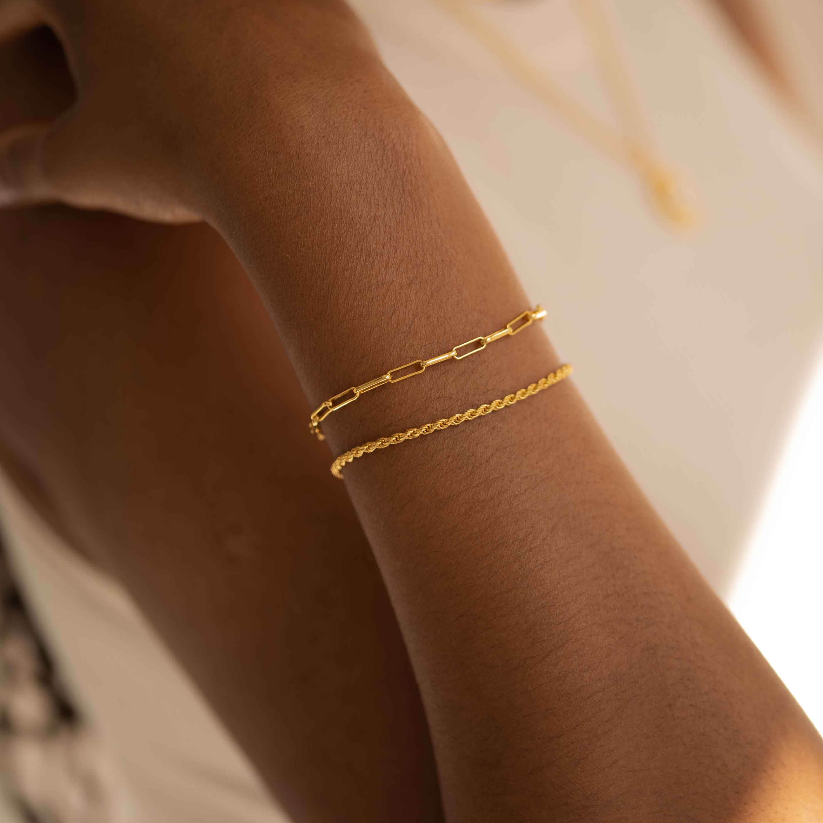 Astrid & Miyu | Rope Chain Bracelet in Gold - 165mm