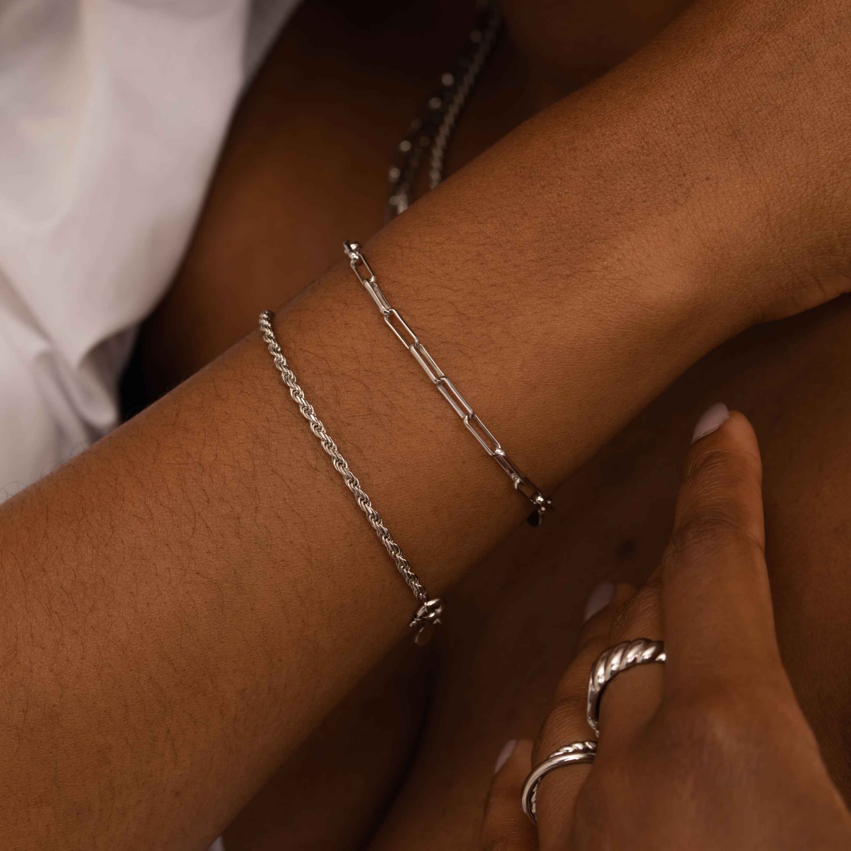 Silver Rope Chain Bracelet Astrid & Miyu Bracelets