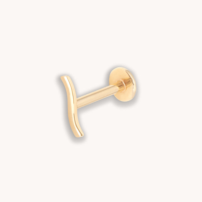 Wave Piercing Stud in Solid Gold