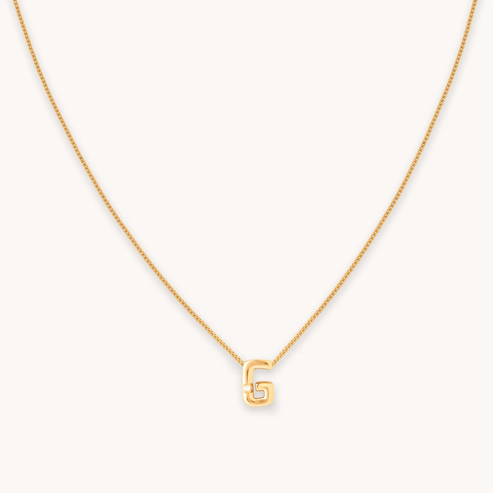 G Initial Pendant Necklace in Gold