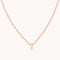 T Initial Pendant Necklace in Rose Gold