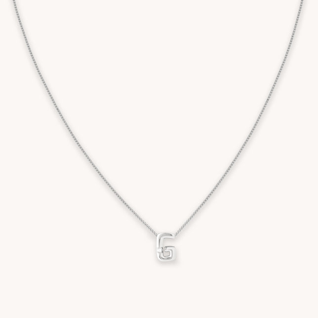 G Initial Pendant Necklace in Silver