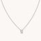 W Initial Pendant Necklace in Silver