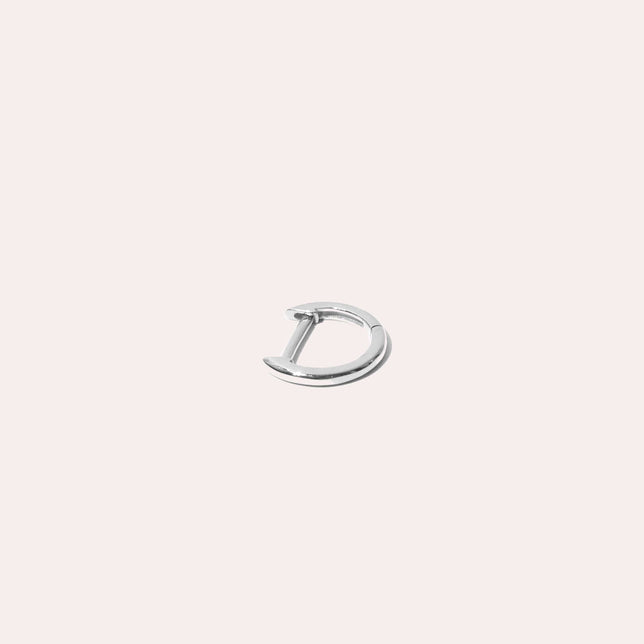 Earrings - Simple Piercing Hoop in Solid White Gold - Piercing Hoop - Astrid &amp; Miyu