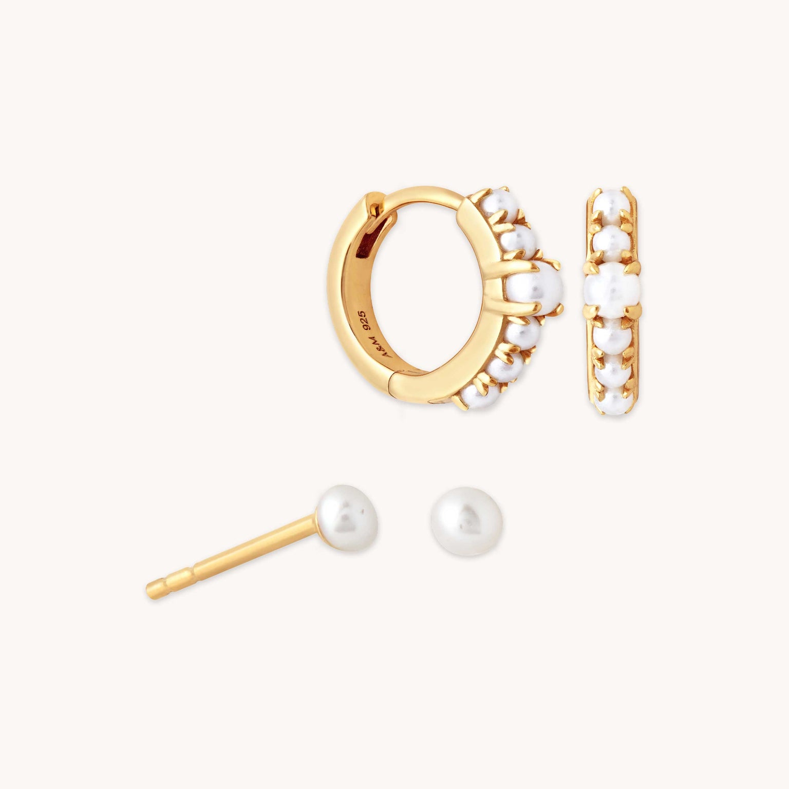 Radiant Pearl Stacking Set in Gold