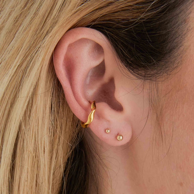 Conch Piercing Jewellery - Solid Gold Small Ball Piercing Stud - Piercing Stud - Astrid & Miyu