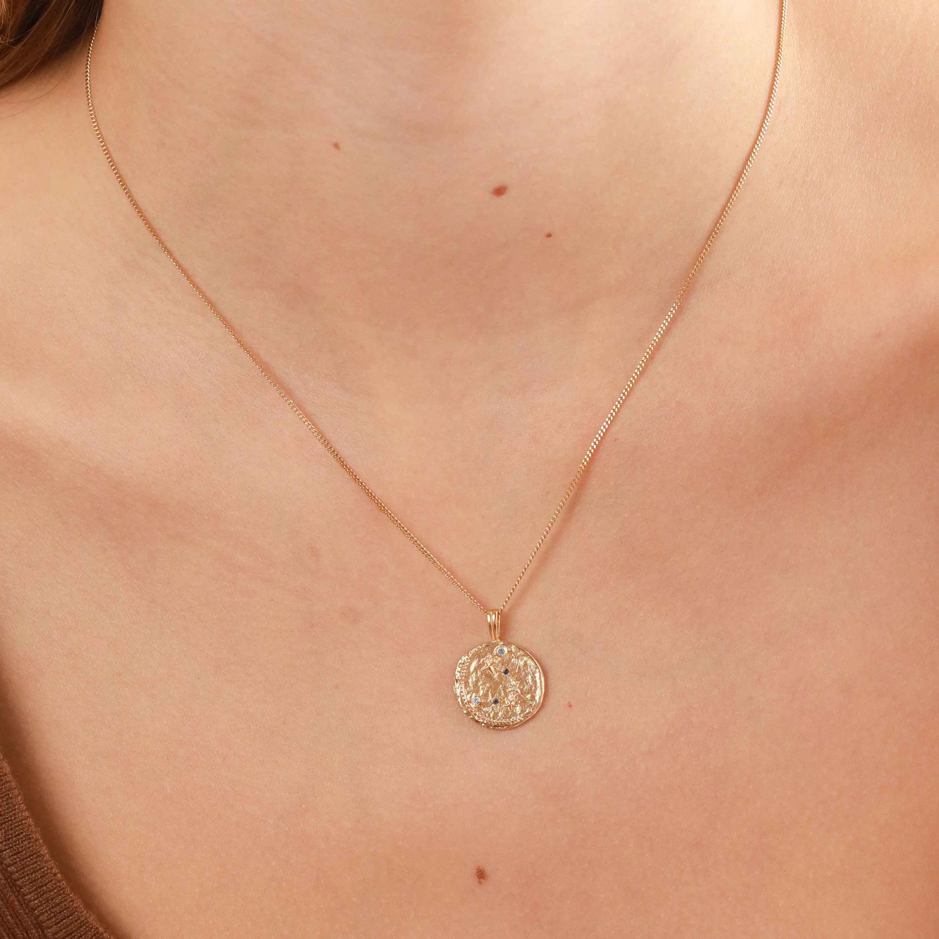 18k Gold Plated Jewellery - Pisces Zodiac Pendant Necklace in Gold - Zodiac Pendant - Astrid &amp; Miyu