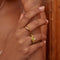 18k Gold Plated Jewellery - Olivine Enamel Wave Ring in Gold - Rings - Astrid &amp; Miyu