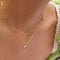 18k Gold Plated Jewellery - Olivine Charm Necklace in Gold - Pendant Necklace - Astrid &amp; Miyu