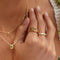 18k Gold Plated Jewellery - Olivine Charm Necklace in Gold - Pendant Necklace - Astrid &amp; Miyu
