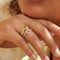18k Gold Plated Jewellery - Olivine Enamel Wave Ring in Gold - Rings - Astrid &amp; Miyu