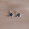 September Birthstone Stud Earrings in Silver with Sapphire CZ