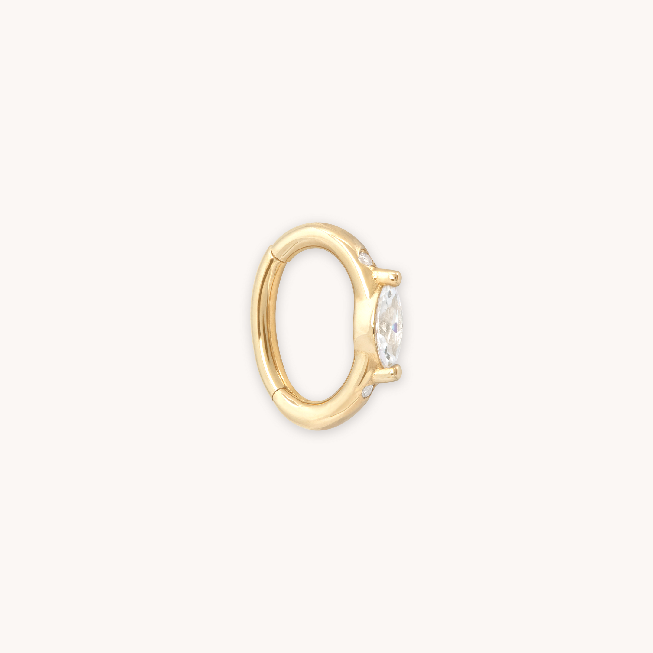 Solid Gold Marquise Rook Hoop | Astrid & Miyu Earrings