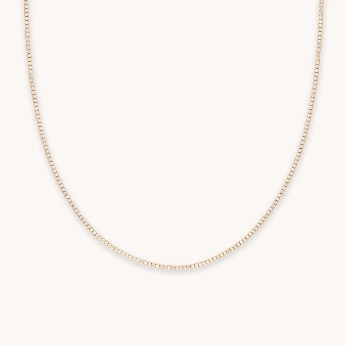 Tennis Chain Necklace in Gold