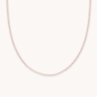 Tennis Chain Necklace in Rose Gold