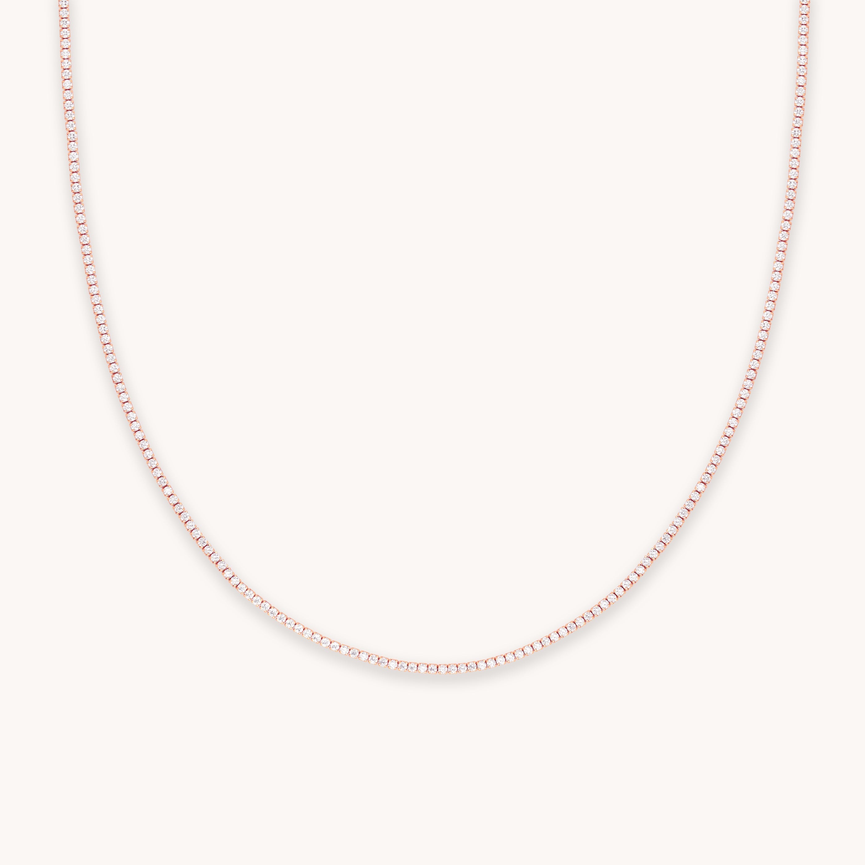 Rose Gold Tennis Chain Necklace