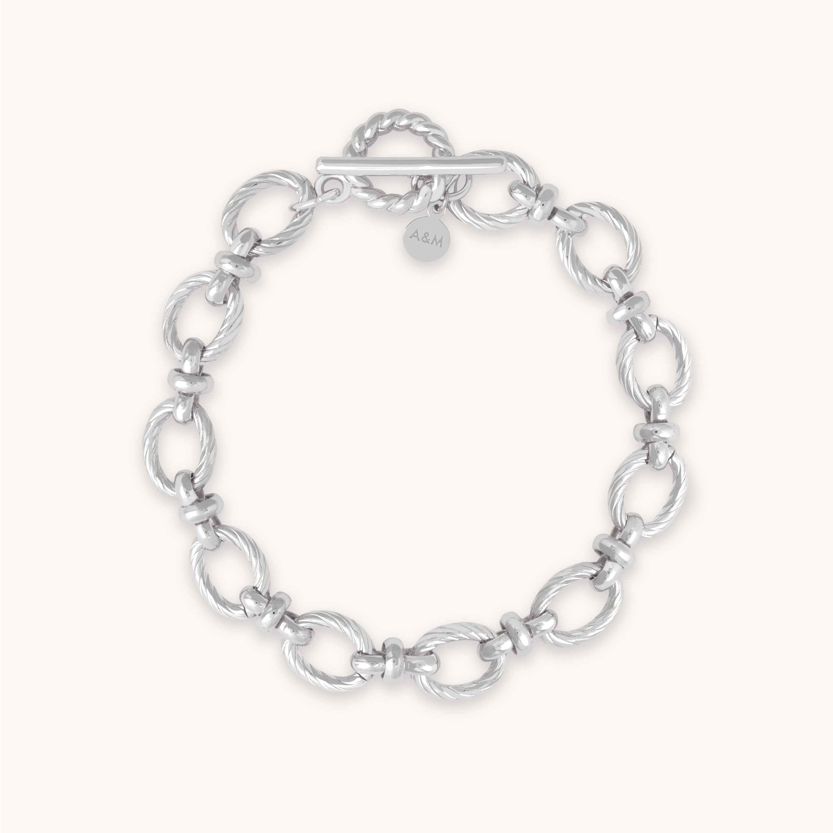 Chunky Silver T-Bar Bracelet | Chain Bracelets | Astrid & Miyu
