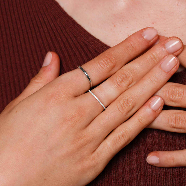 Band Rings - Dome Ring in Solid White Gold - Band Ring - Astrid & Miyu