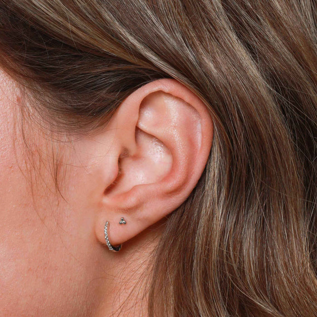 April White Topaz - Topaz Hoops in Solid White Gold - Hoop Earrings - Astrid & Miyu