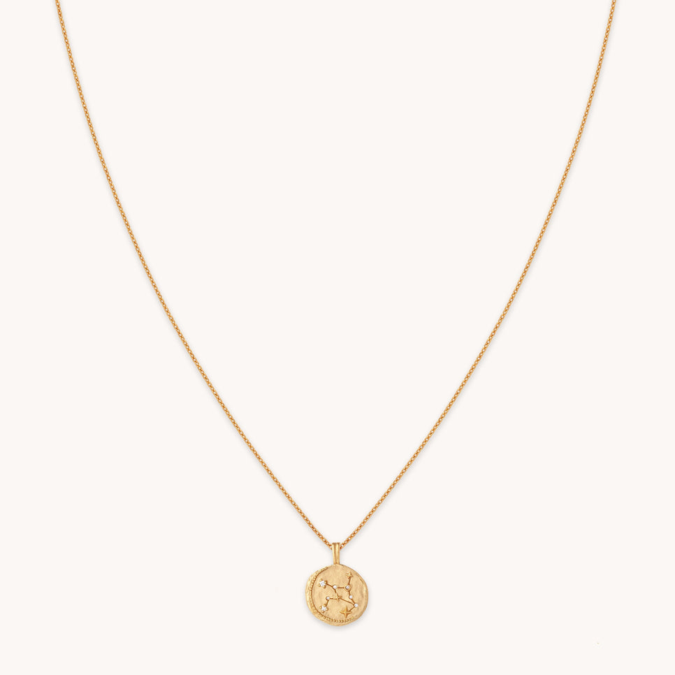 Virgo Zodiac Pendant Necklace in Gold