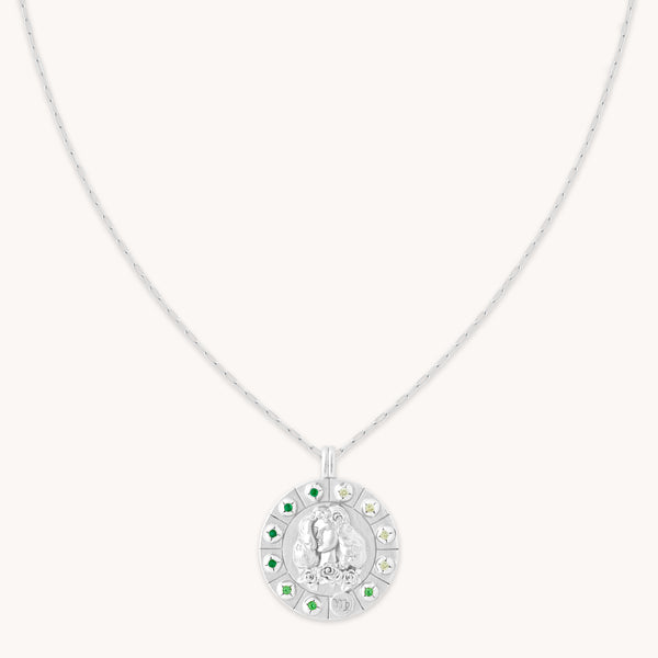 Virgo Bold Zodiac Pendant Necklace in Silver