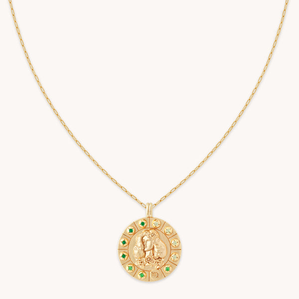 Virgo Bold Zodiac Pendant Necklace in Gold