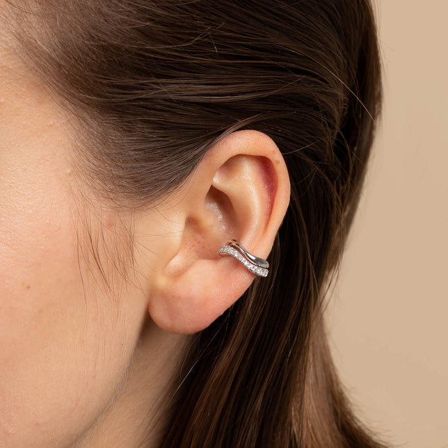 Bold Zodiacs & Zodiac Gift Sets - Wave Cuff Gift Set in Silver - Stacking Sets - Astrid & Miyu