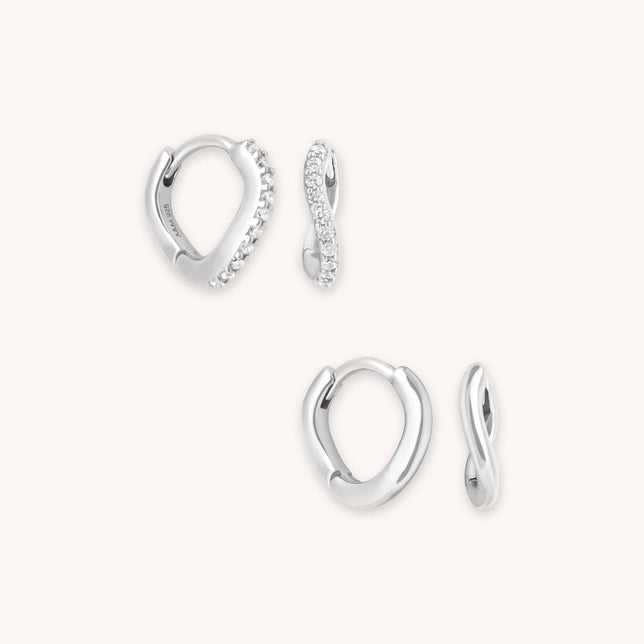Wave Stacking Set in Silver cut out