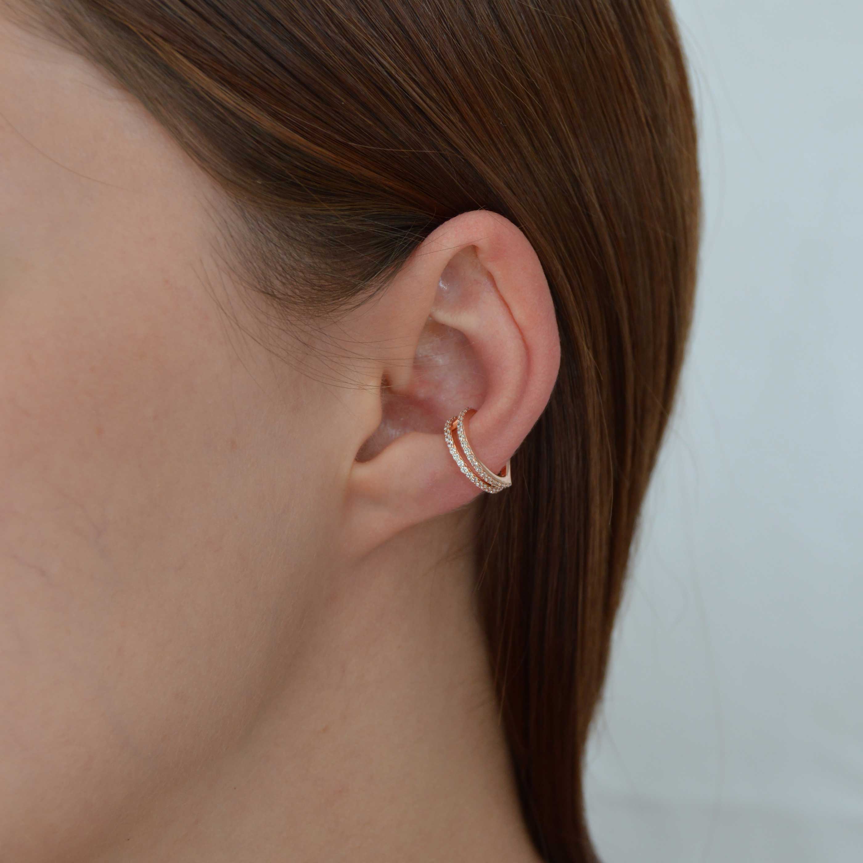Wishbone Rose Gold Ear Cuff Astrid & Miyu Earrings