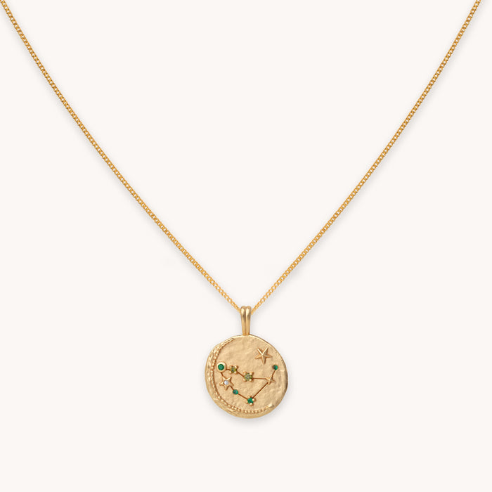 Capricorn Zodiac Pendant Necklace in Gold