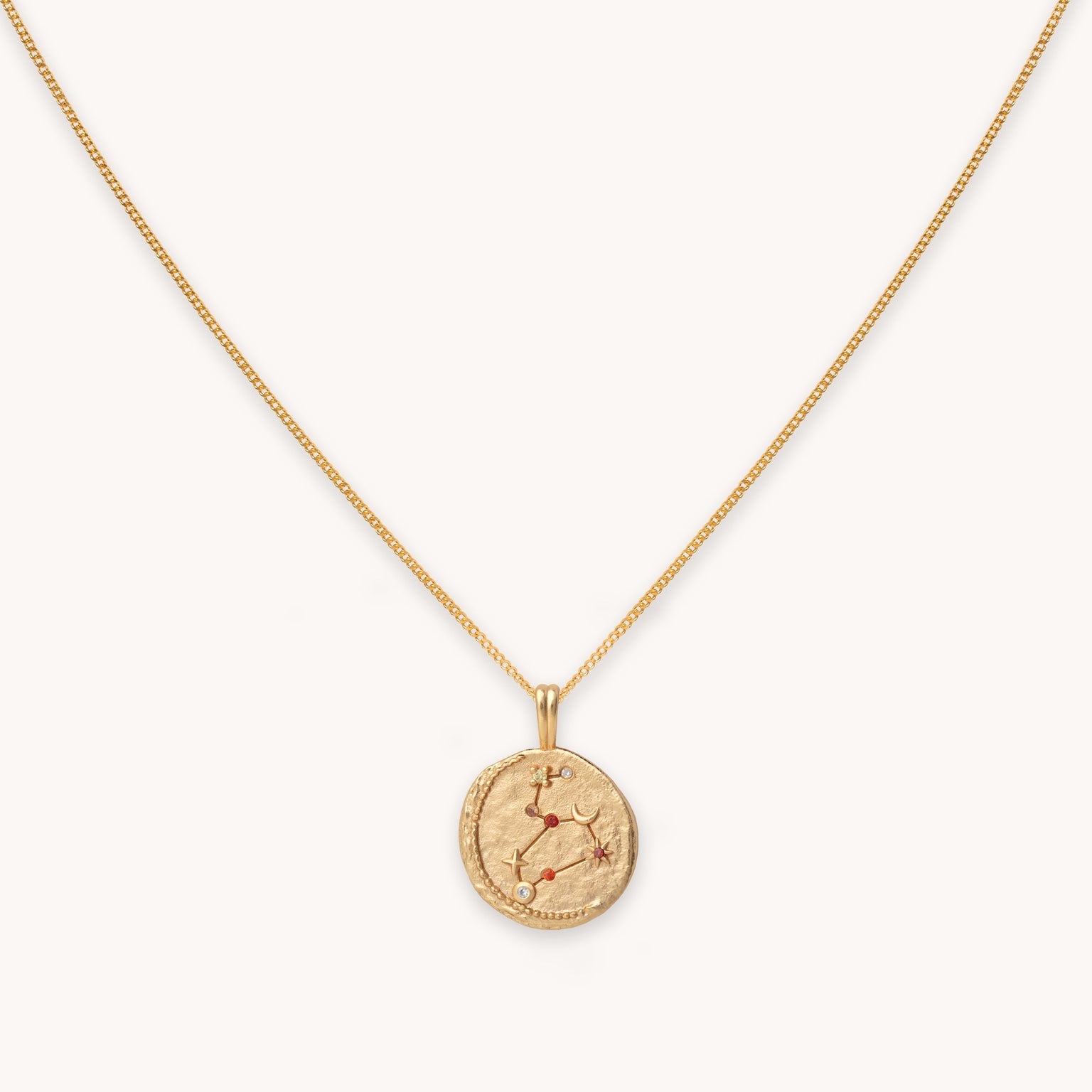 Leo Zodiac Pendant Necklace in Gold