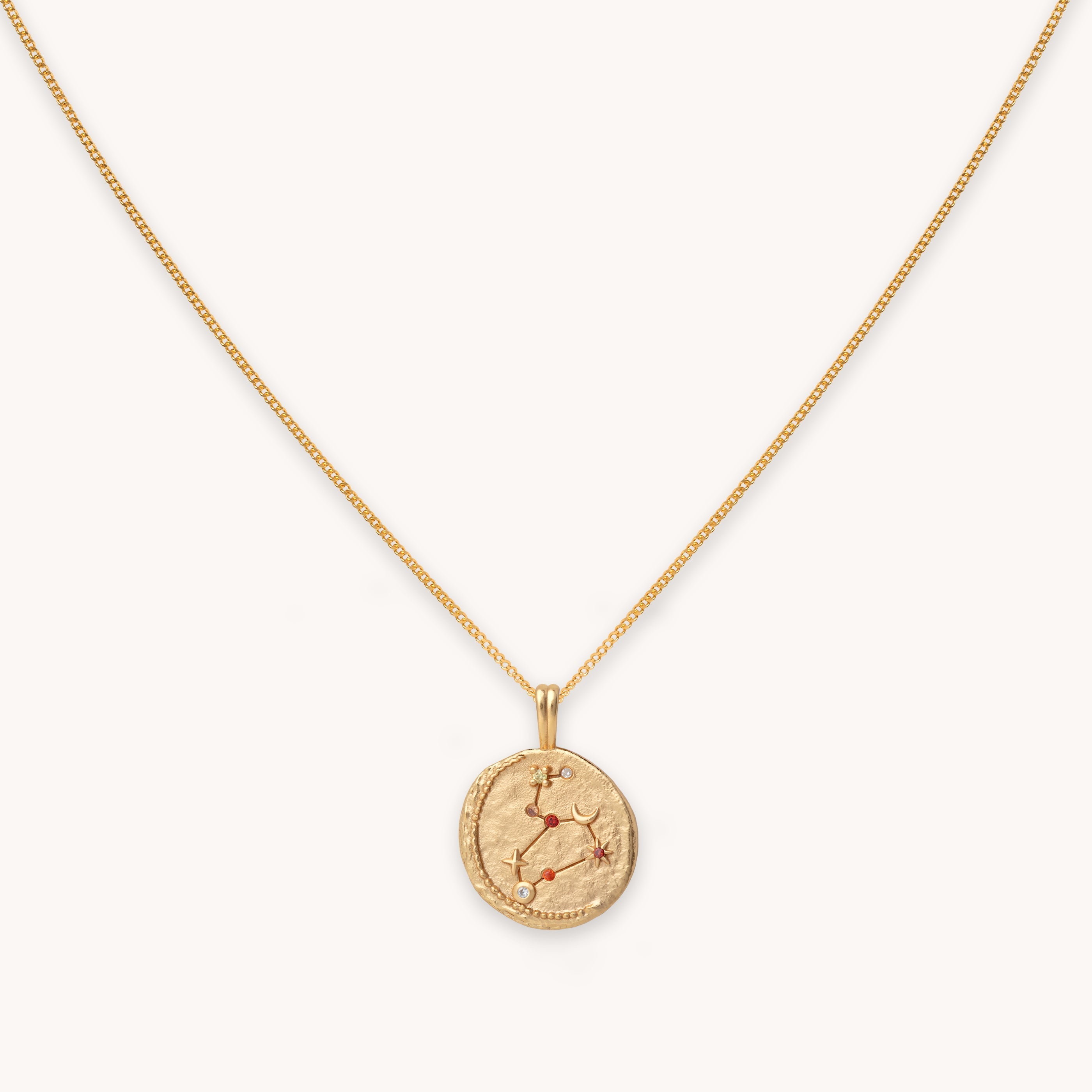 Leo Zodiac Pendant Necklace in Gold