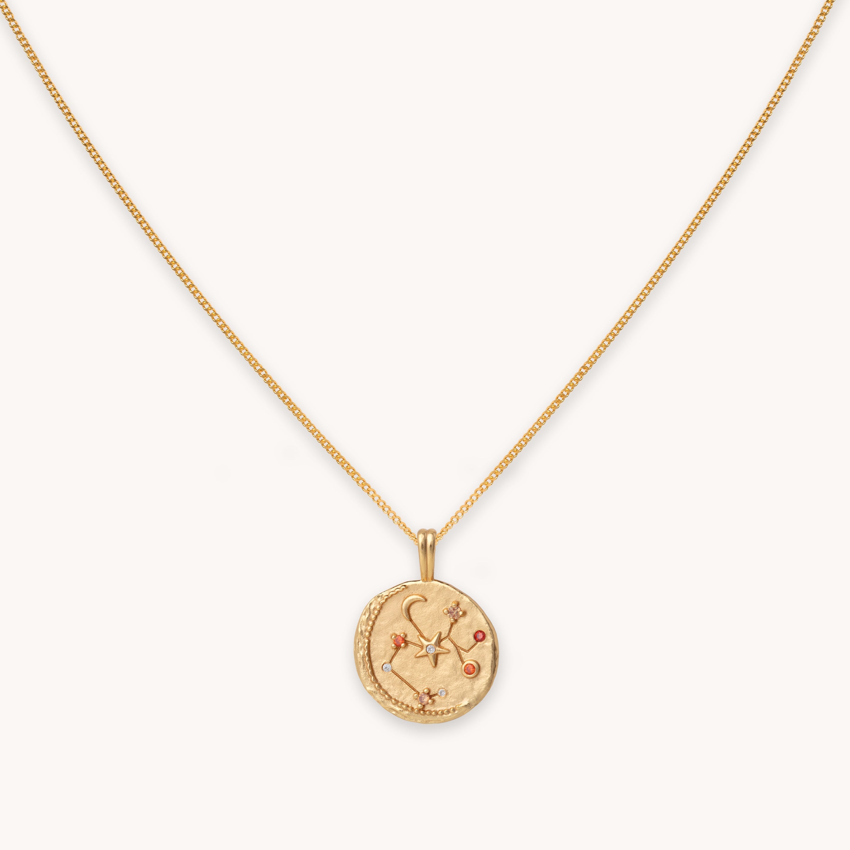 Sagittarius Zodiac Pendant Necklace in Gold