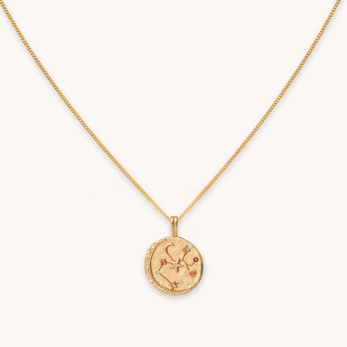 Sagittarius Zodiac Pendant Necklace in Gold