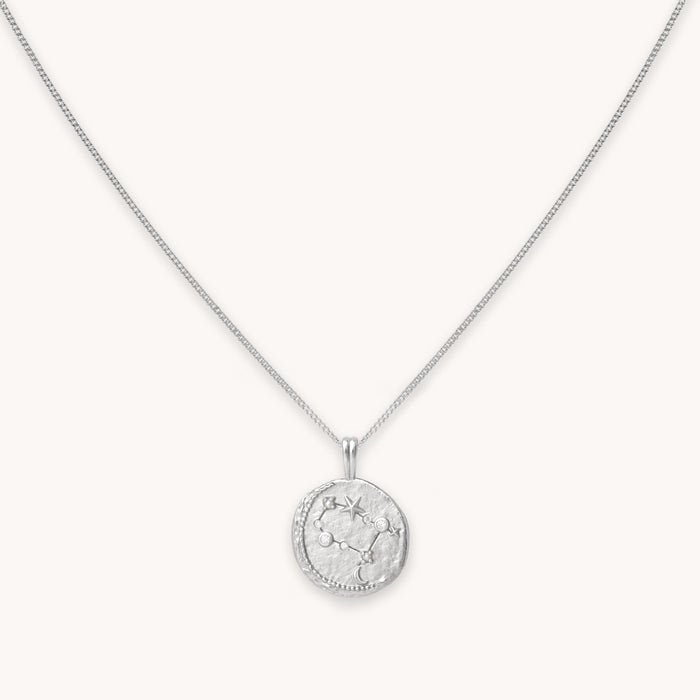 Gemini Zodiac Pendant Necklace in Silver