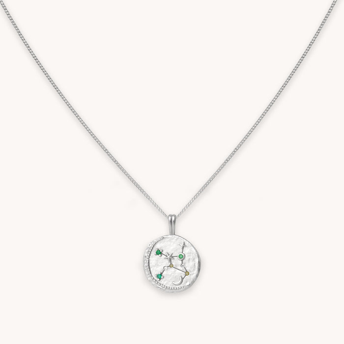 Virgo Zodiac Pendant Necklace in Silver
