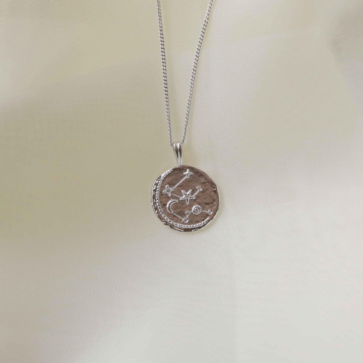 Aquarius Jewellery - Aquarius Zodiac Pendant Necklace in Silver - Zodiac Pendant - Astrid &amp; Miyu