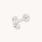 Cluster Marquise Piercing Stud in Solid White Gold