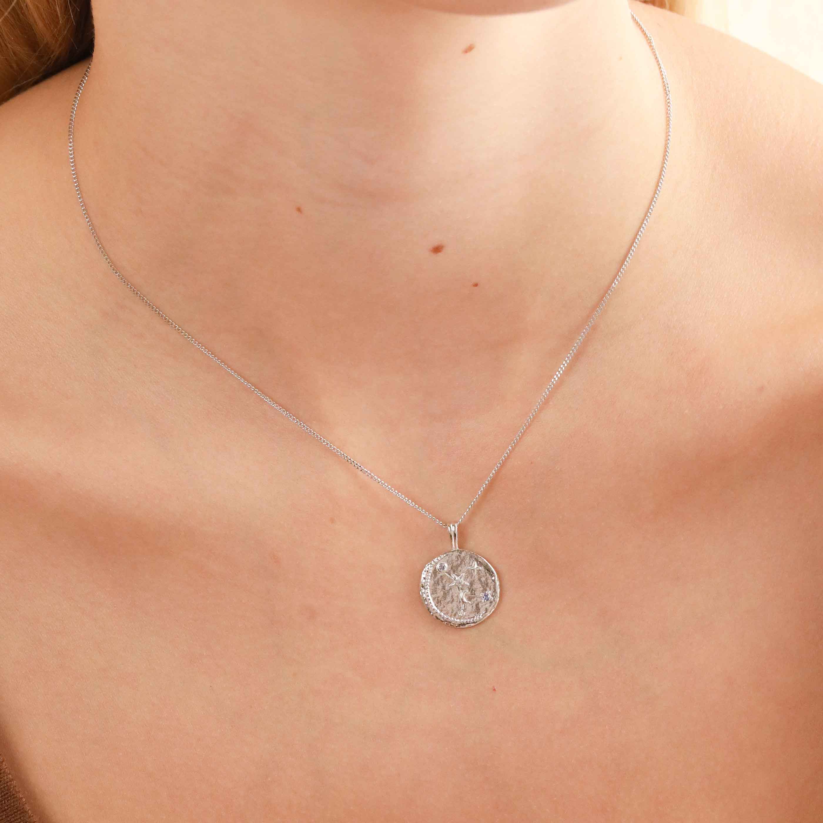 Cancer Jewellery - Cancer Zodiac Pendant Necklace in Silver - Zodiac Pendant - Astrid &amp; Miyu