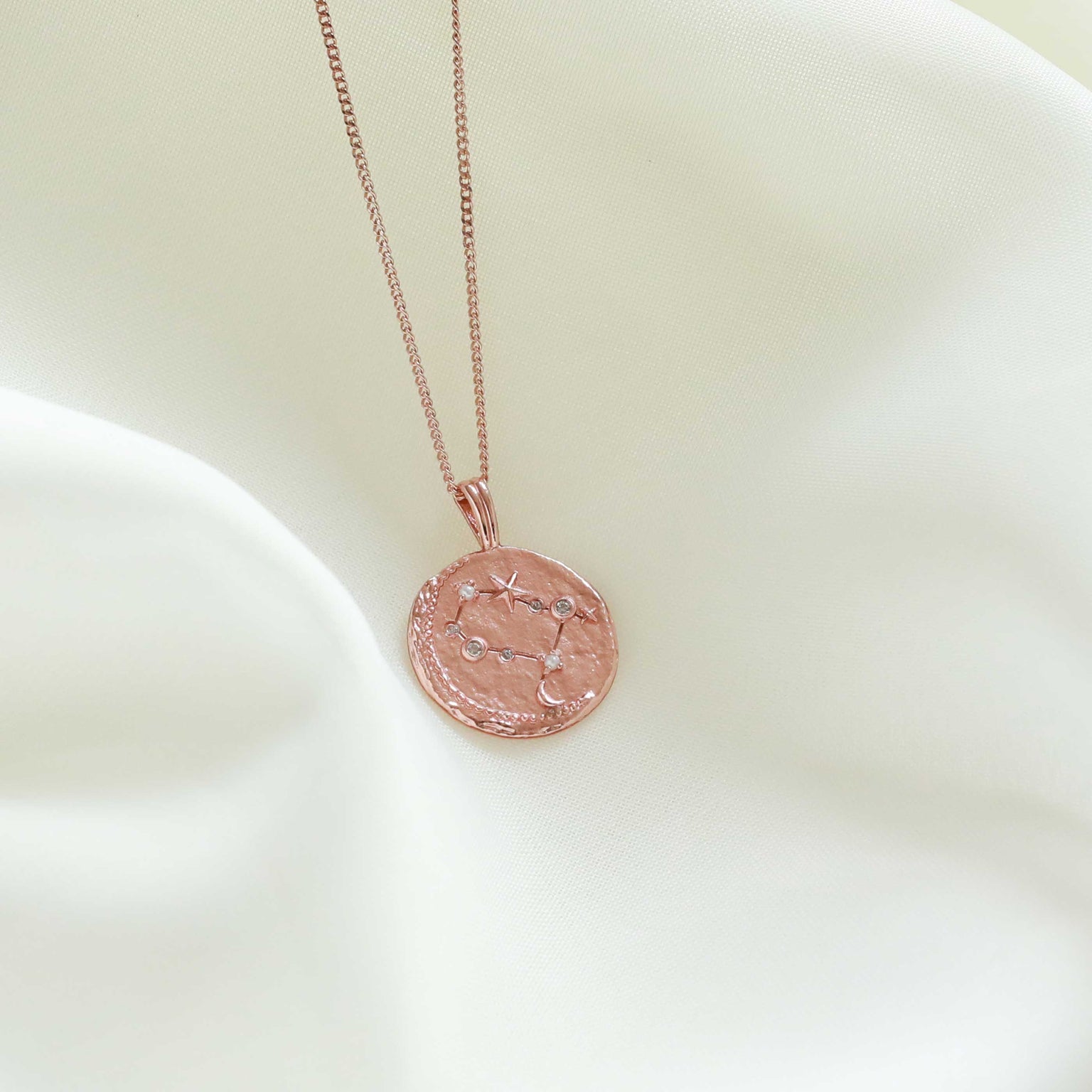 18k Rose Gold Plated Jewellery - Gemini Zodiac Pendant Necklace in Rose Gold - Zodiac Pendant - Astrid &amp; Miyu